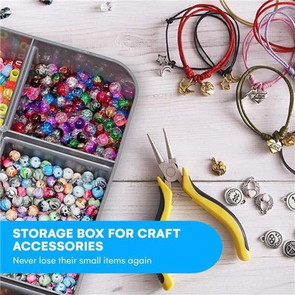 Stackable Storage Container with Organizers for Arts & Crafts -2 Trays Craft Box - Picture 2 of 6